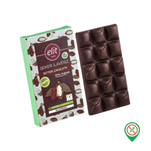 Elit Şeker İlavesiz ve Prebiyotik Bitter (%70 Kakao) Çikolata 60 gr