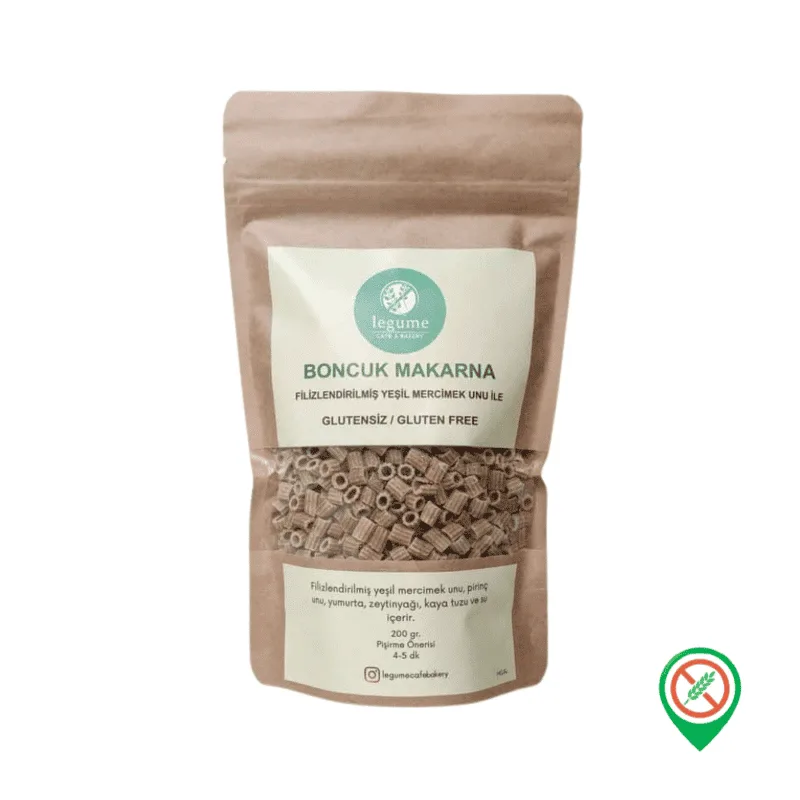 Legume Filizlendirilmis Yesil Mercimek Unlu Boncuk Makarna 200 gr