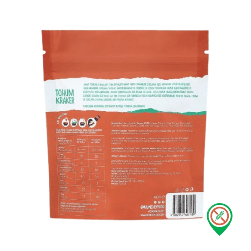 Munchey Sogan ve Sarimsakli Tohum Kraker 40 gr