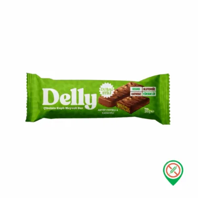 Delly Çikolata Kaplı Antep Fıstıklı Kadayıflı Bar 35 gr