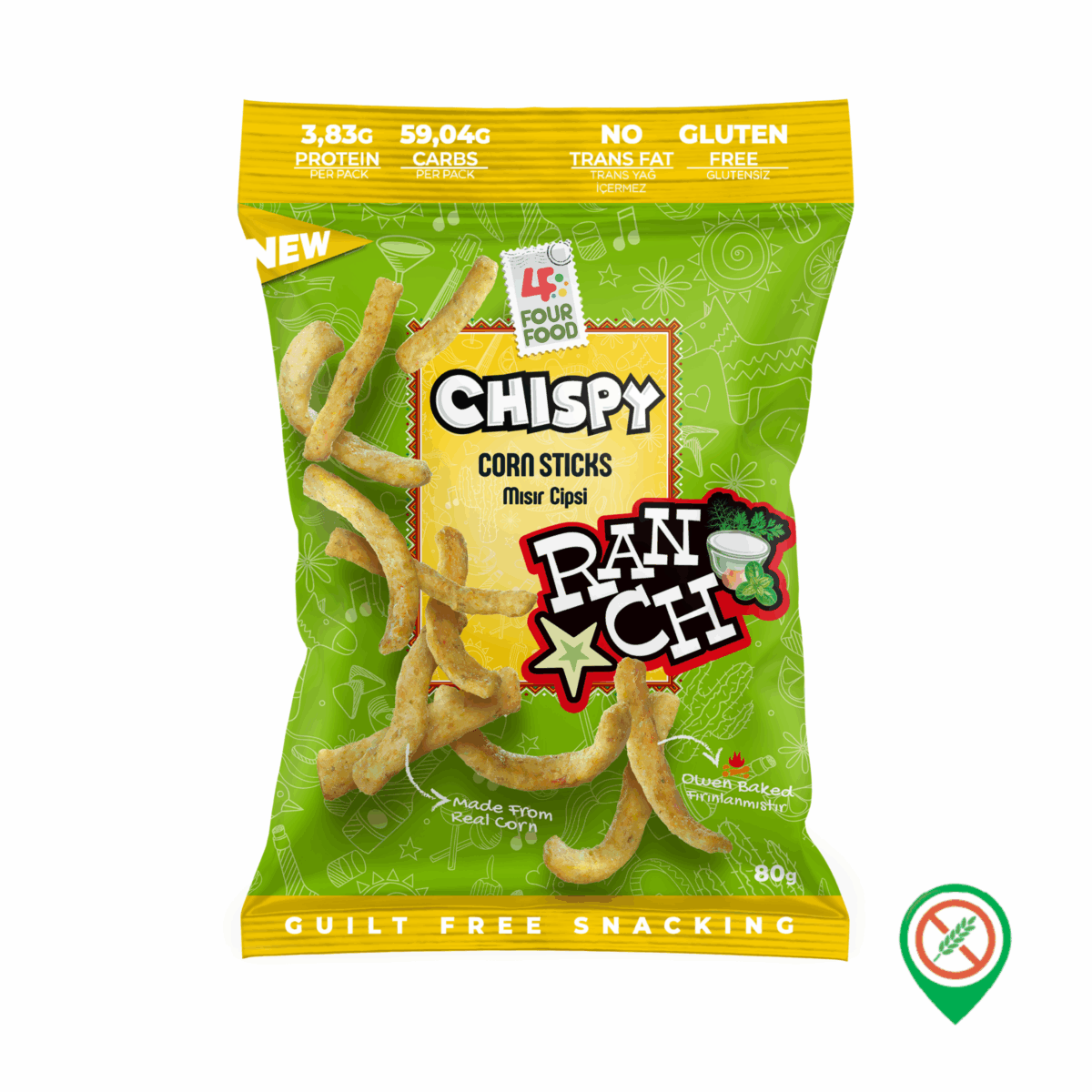 Four Food Ranch Misir Cipsi 80 gr